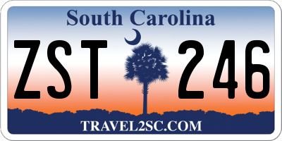 SC license plate ZST246