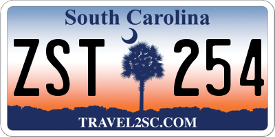SC license plate ZST254