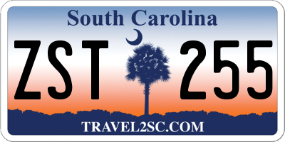 SC license plate ZST255