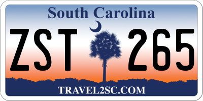 SC license plate ZST265
