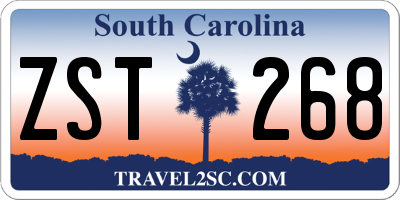 SC license plate ZST268