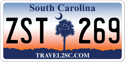 SC license plate ZST269