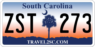 SC license plate ZST273