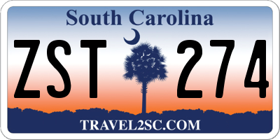 SC license plate ZST274