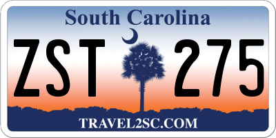 SC license plate ZST275