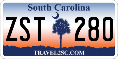 SC license plate ZST280