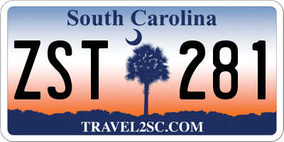 SC license plate ZST281