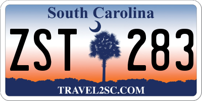 SC license plate ZST283