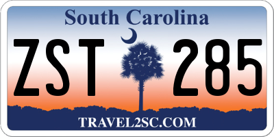 SC license plate ZST285