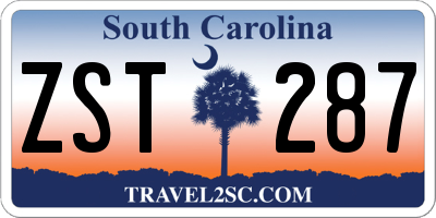 SC license plate ZST287