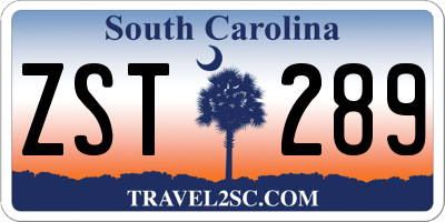 SC license plate ZST289