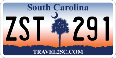 SC license plate ZST291