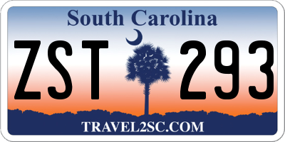 SC license plate ZST293