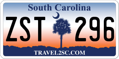 SC license plate ZST296