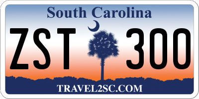 SC license plate ZST300