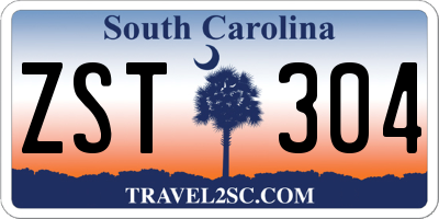 SC license plate ZST304