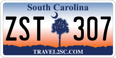SC license plate ZST307
