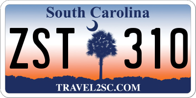 SC license plate ZST310