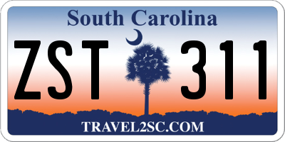SC license plate ZST311