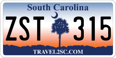 SC license plate ZST315