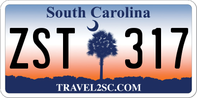 SC license plate ZST317