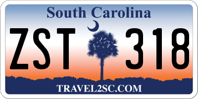 SC license plate ZST318