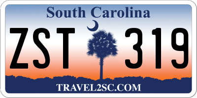 SC license plate ZST319