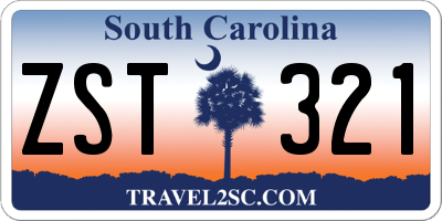 SC license plate ZST321