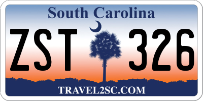SC license plate ZST326