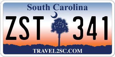 SC license plate ZST341