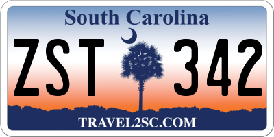 SC license plate ZST342