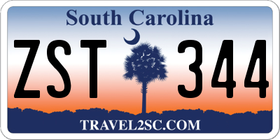SC license plate ZST344