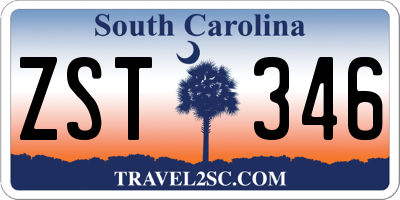 SC license plate ZST346