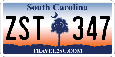 SC license plate ZST347