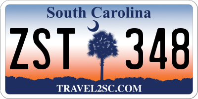 SC license plate ZST348