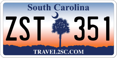 SC license plate ZST351