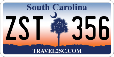 SC license plate ZST356