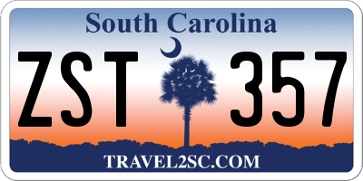 SC license plate ZST357