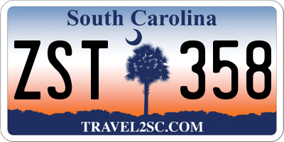 SC license plate ZST358