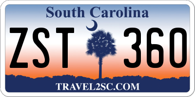 SC license plate ZST360
