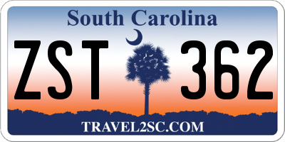 SC license plate ZST362