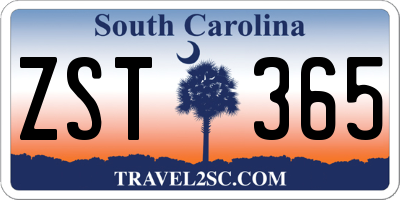 SC license plate ZST365