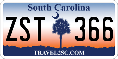 SC license plate ZST366