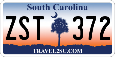 SC license plate ZST372