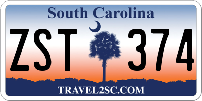 SC license plate ZST374