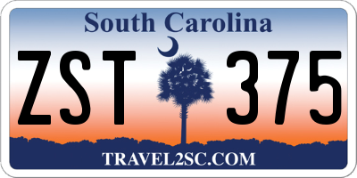 SC license plate ZST375