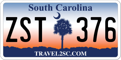 SC license plate ZST376