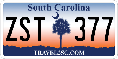 SC license plate ZST377