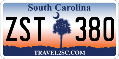 SC license plate ZST380