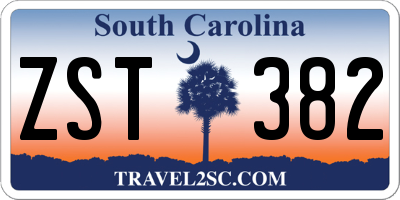 SC license plate ZST382